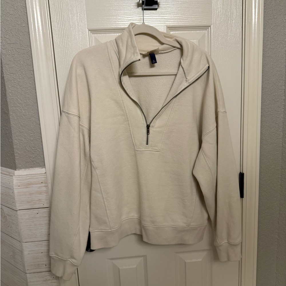 Women's Cream Half-Zip Pullover